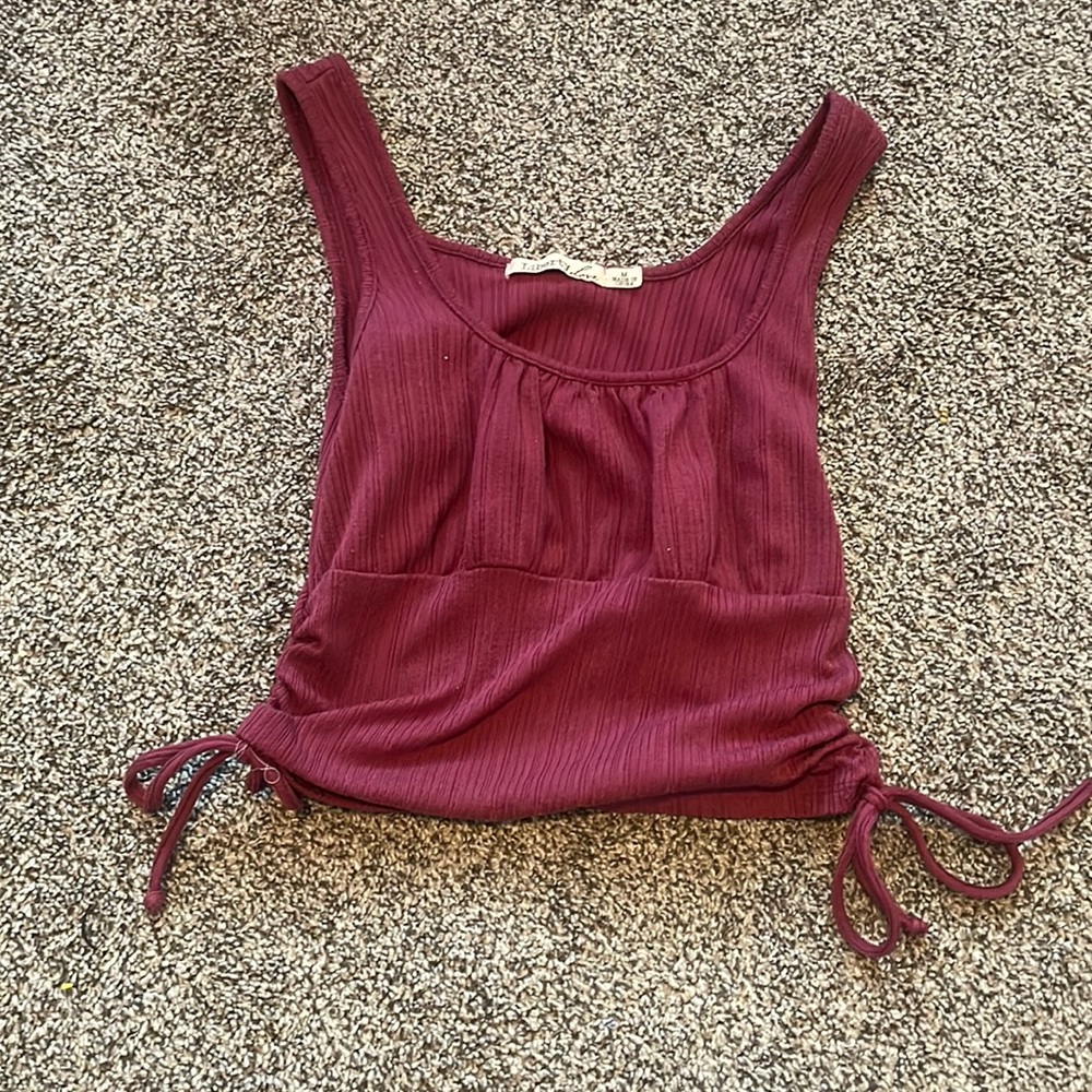 Liberty Love maroon crop top.